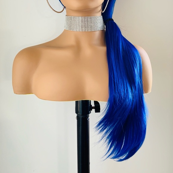 Royal Blue “Put On & Go” Synthetic Event Wig with Bangs 💙 NO FURTHER DISCOUNT - Picture 7 of 16